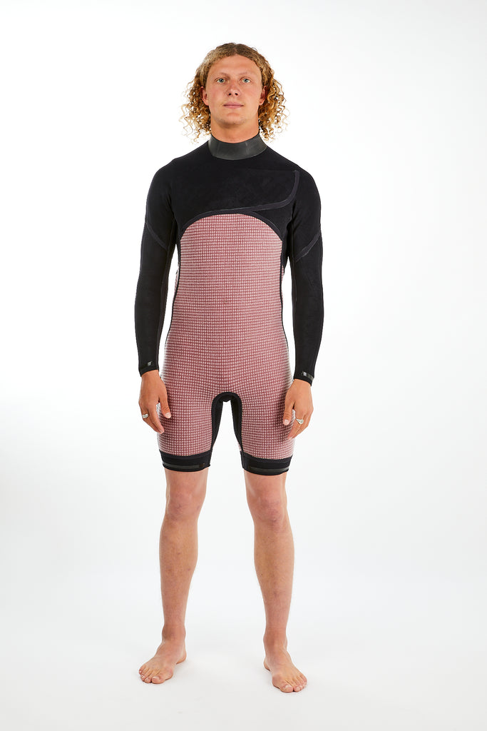 2mm Fast Dry Chest Zip Wetsuit - Long Sleeve Short Leg